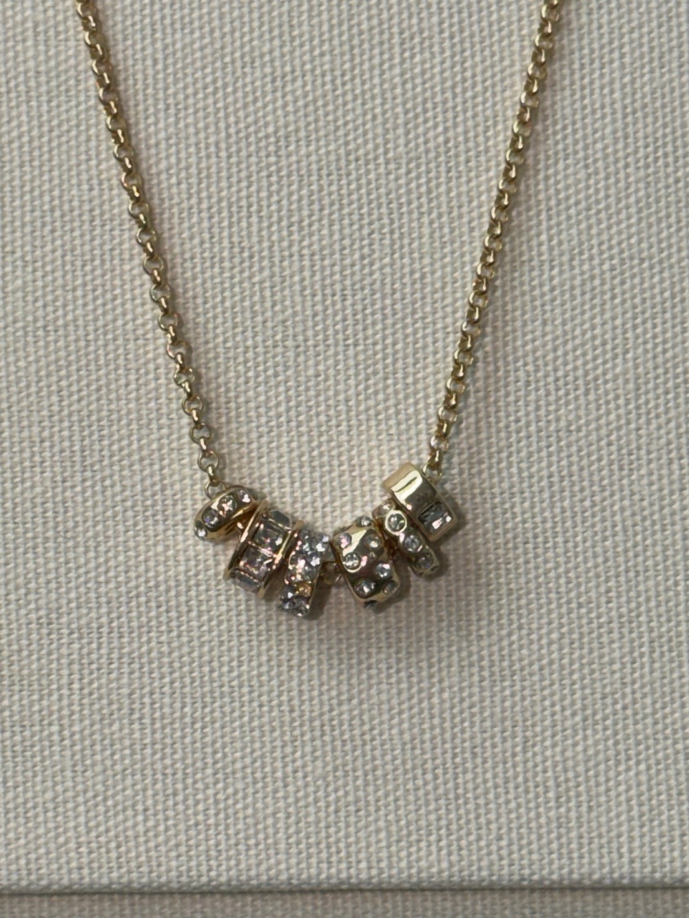 BaubleBar Gold Crystal Cluster Pendant Necklace Dainty Rhinestone Jewelry